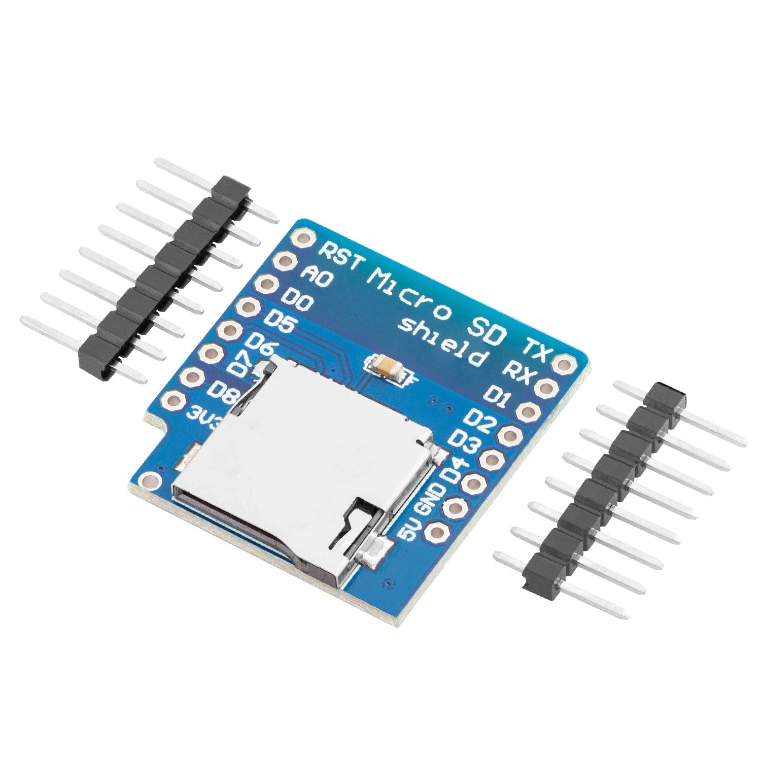 Micro SD Card D1 Mini Shield Adapter - 8 Pin 3.3V SD Card Reader Module  with SPI Interface, Compatible with Arduino