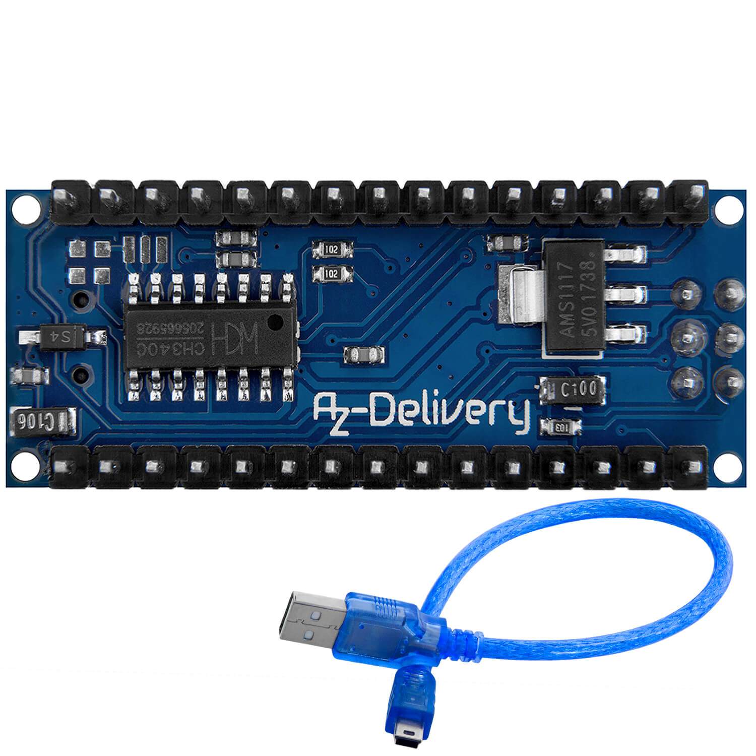 Promo Bundle: AZ-Nano V3-Board Atmega328 CH340 fertig verlötete + Terminal Adapter Board