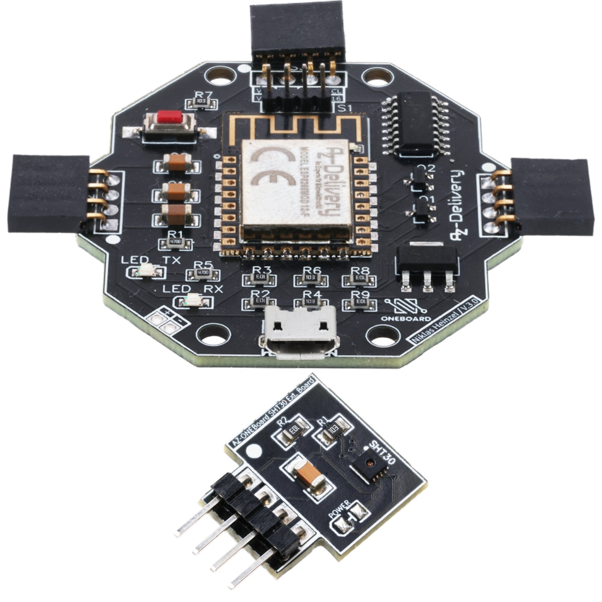 AZ - ONEBoard Entwicklungsboard inklusive Extensionboards SHT30, BH1750 & SGP30 - AZ - Delivery