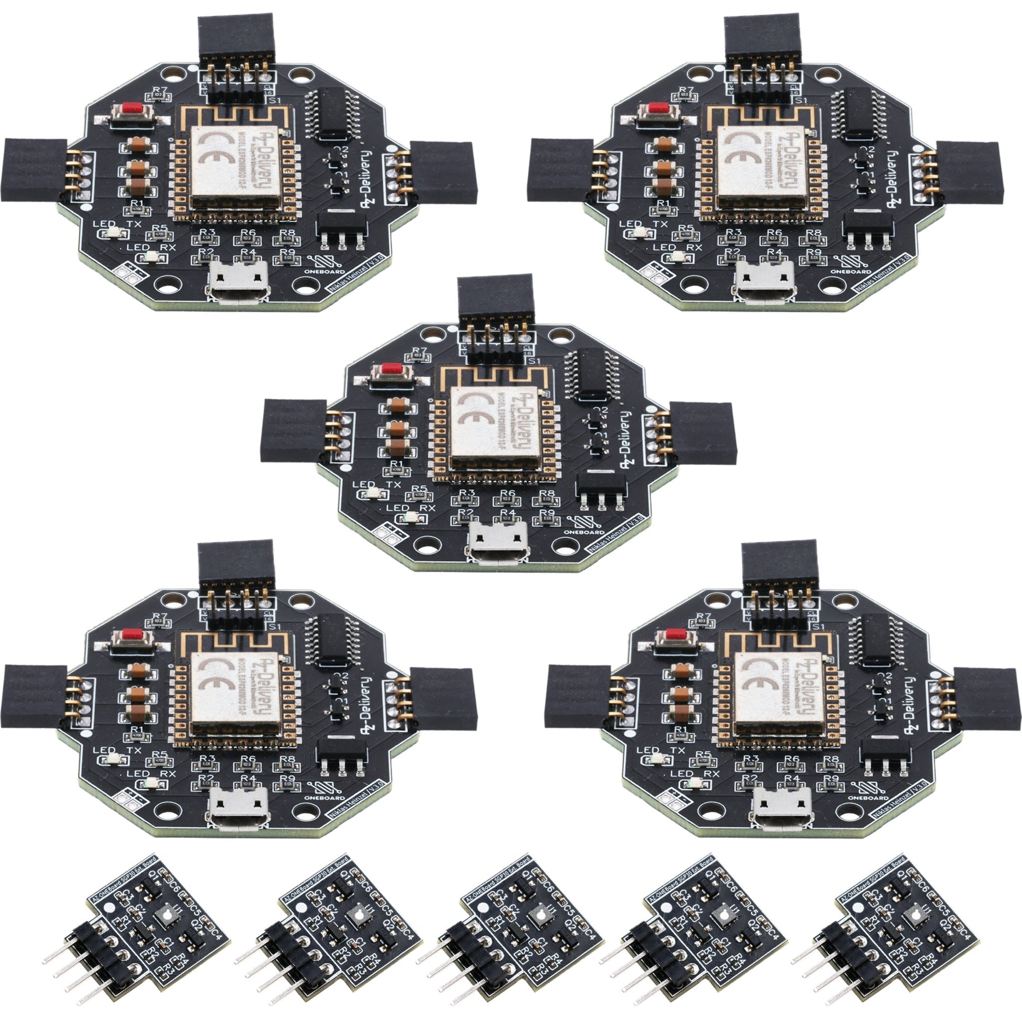 AZ - ONEBoard Entwicklungsboard inklusive Extensionboards SHT30, BH1750 & SGP30 - AZ - Delivery