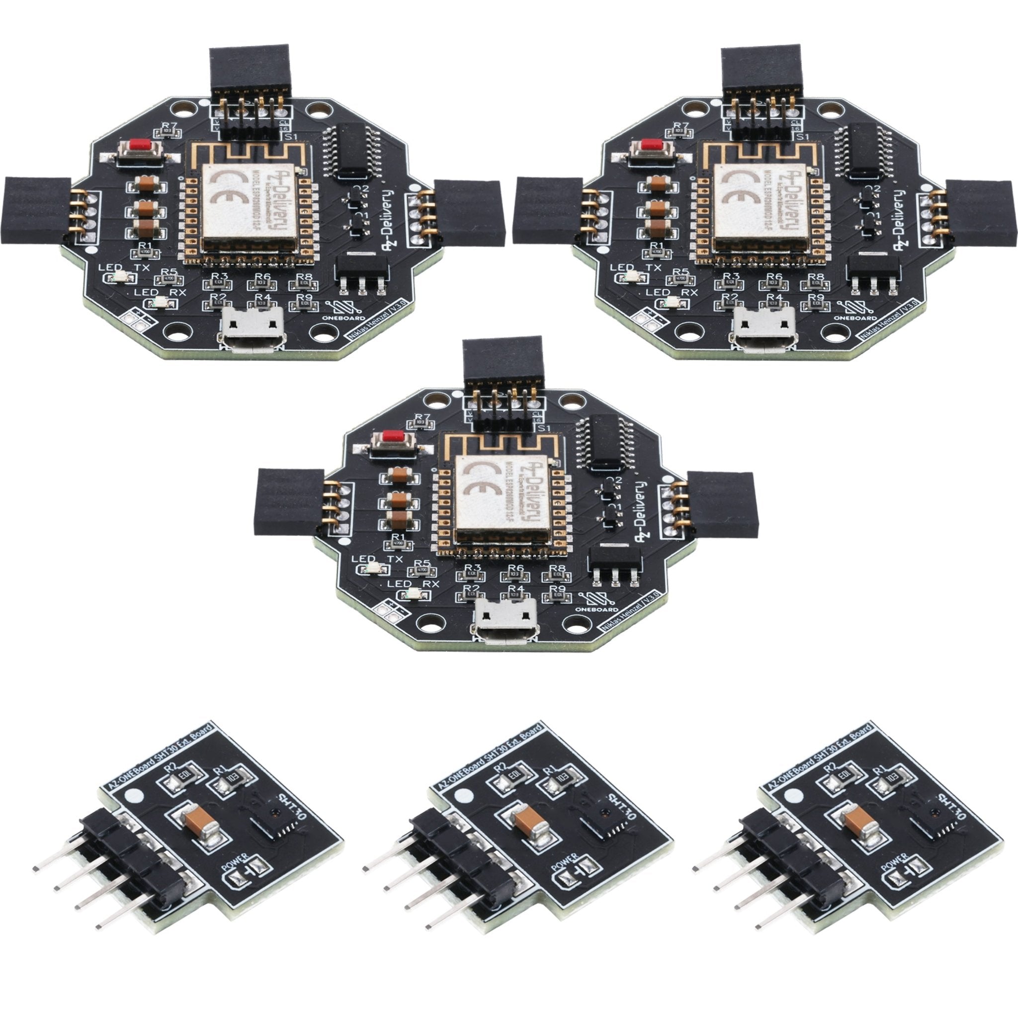 AZ - ONEBoard Entwicklungsboard inklusive Extensionboards SHT30, BH1750 & SGP30 - AZ - Delivery