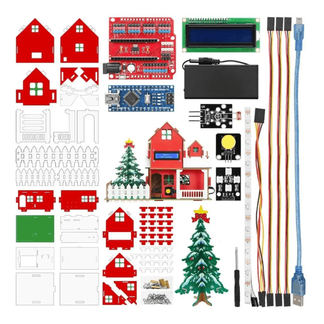 DIY Weihnachtshaus Starter Kit für Lernelektronik inklusive Schnellstart - Anleitung - AZ - Delivery