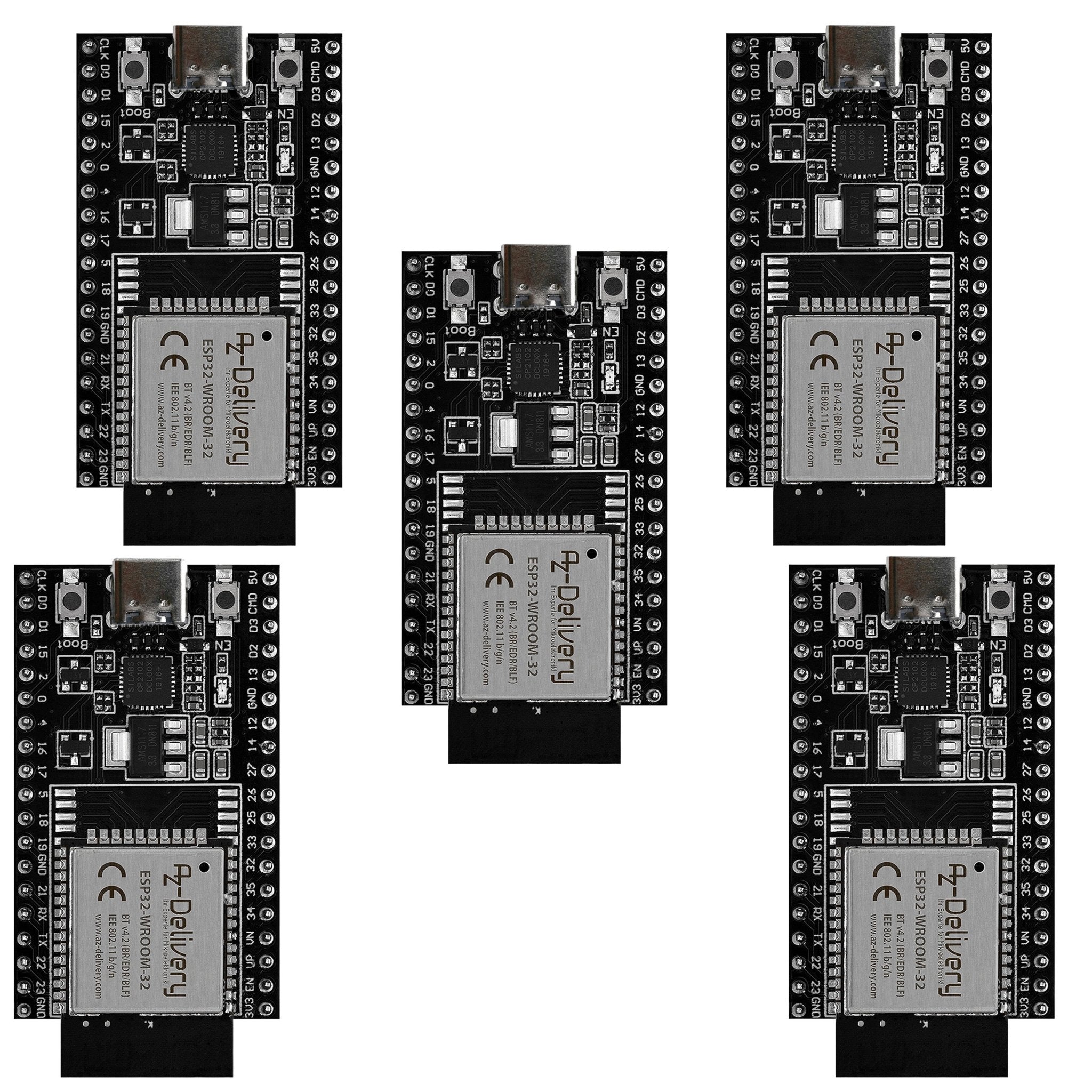 ESP32 Dev Kit C V4 NodeMCU WLAN WiFi Development Board mit USB - C Anschluss kompatibel mit Arduino - AZ - Delivery