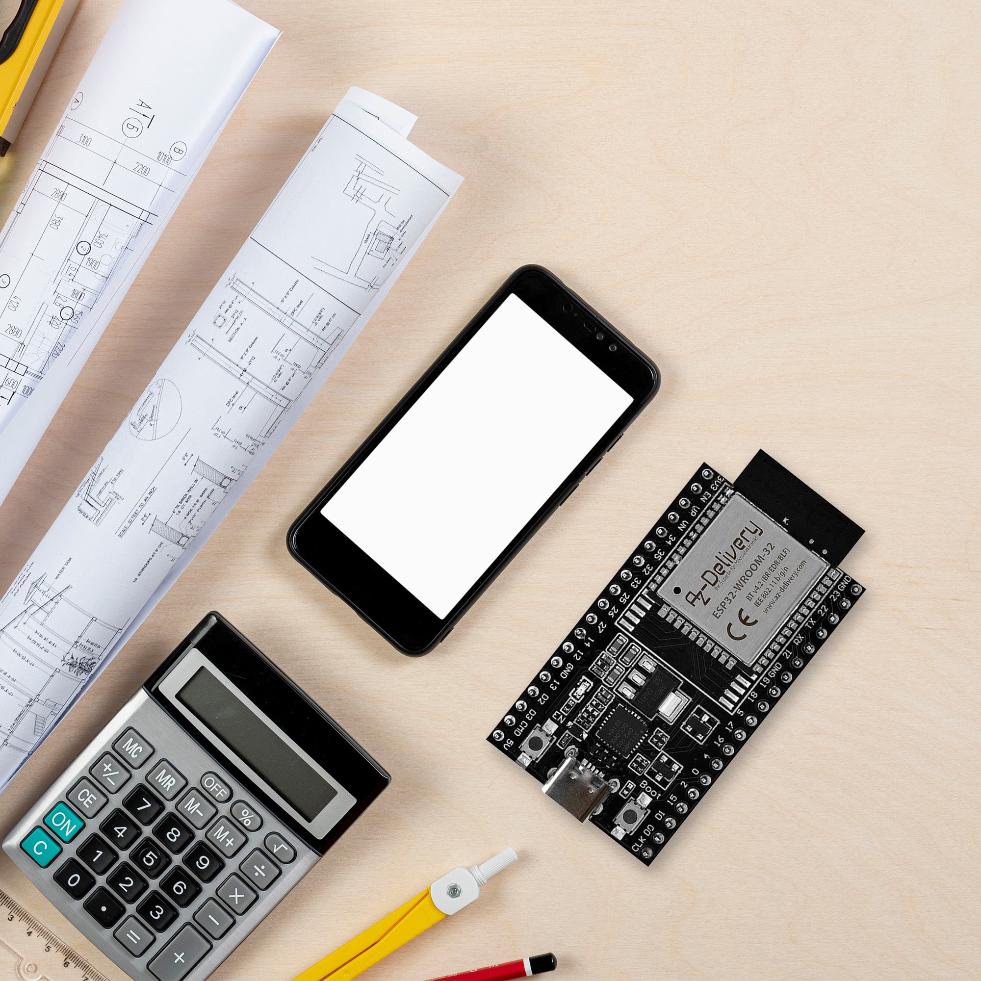 ESP32 Dev Kit C V4 NodeMCU WLAN WiFi Development Board mit USB - C Anschluss kompatibel mit Arduino - AZ - Delivery