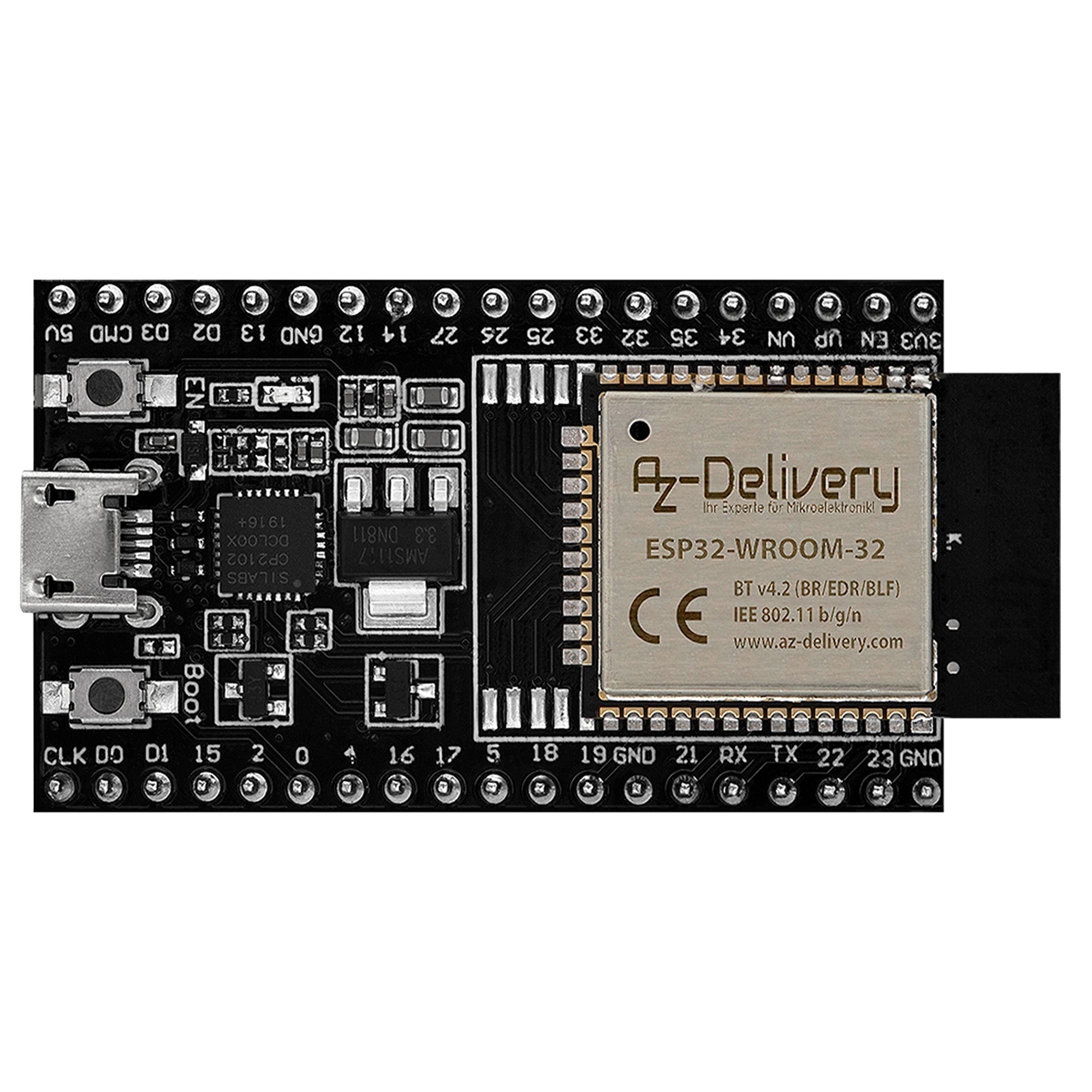 ESP32 Dev Kit C V4 NodeMCU WLAN WiFi Development Board mit USB - C Anschluss kompatibel mit Arduino - AZ - Delivery