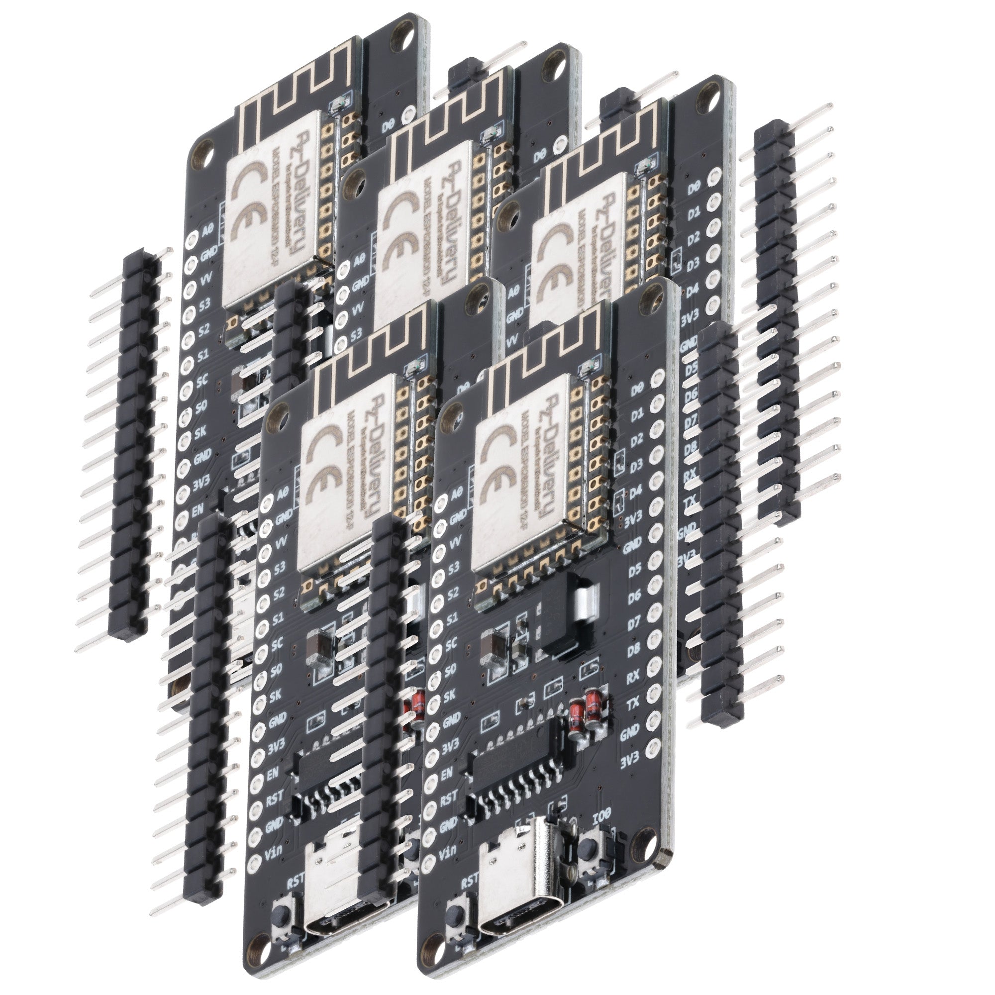 NodeMCU Lolin V3 Module ESP8266 ESP - 12F WiFi mit USB - C Anschluss WiFi Development Board mit CH340 unverlötet kompatibel mit Arduino - AZ - Delivery