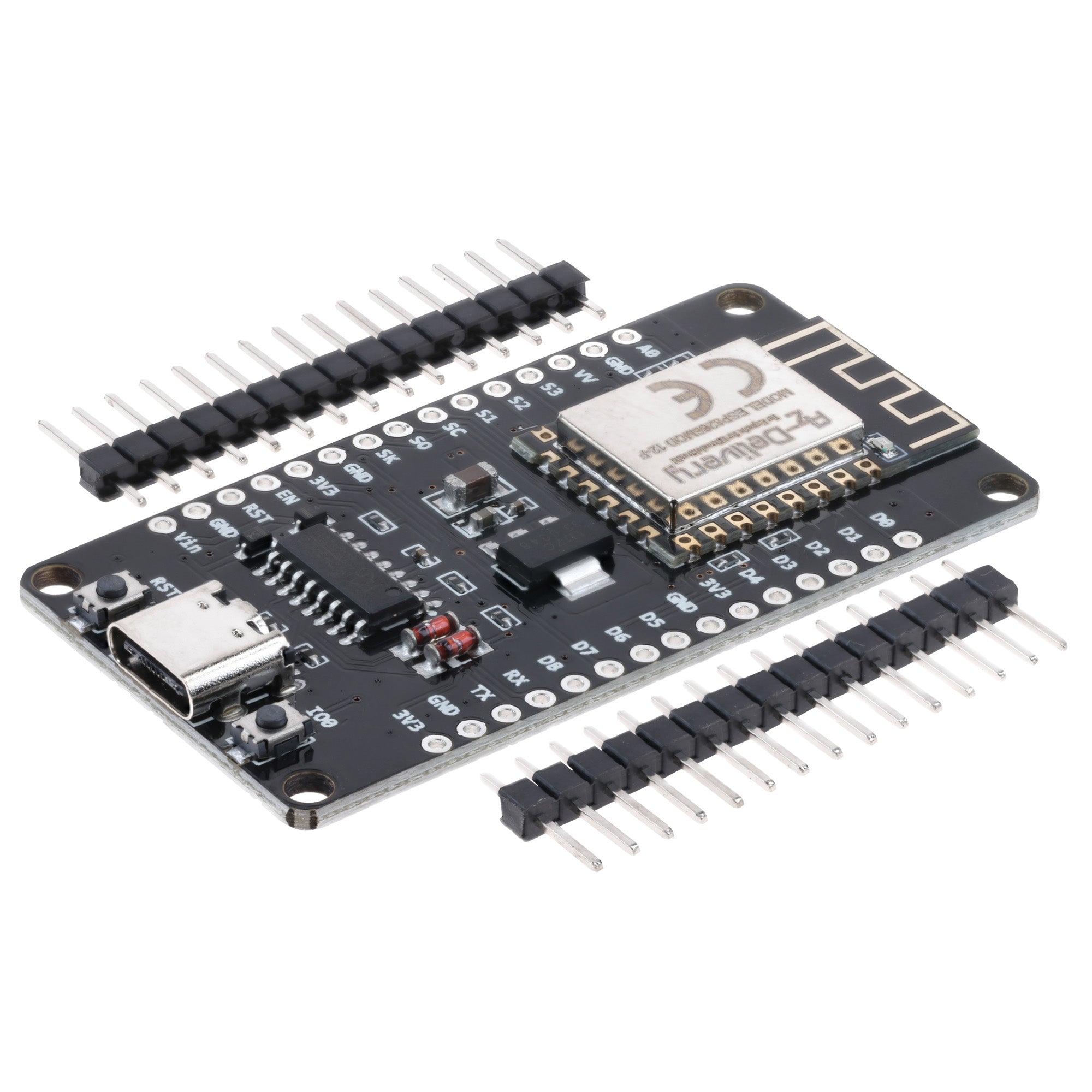 NodeMCU Lolin V3 Module ESP8266 ESP - 12F WiFi mit USB - C Anschluss WiFi Development Board mit CH340 unverlötet kompatibel mit Arduino - AZ - Delivery