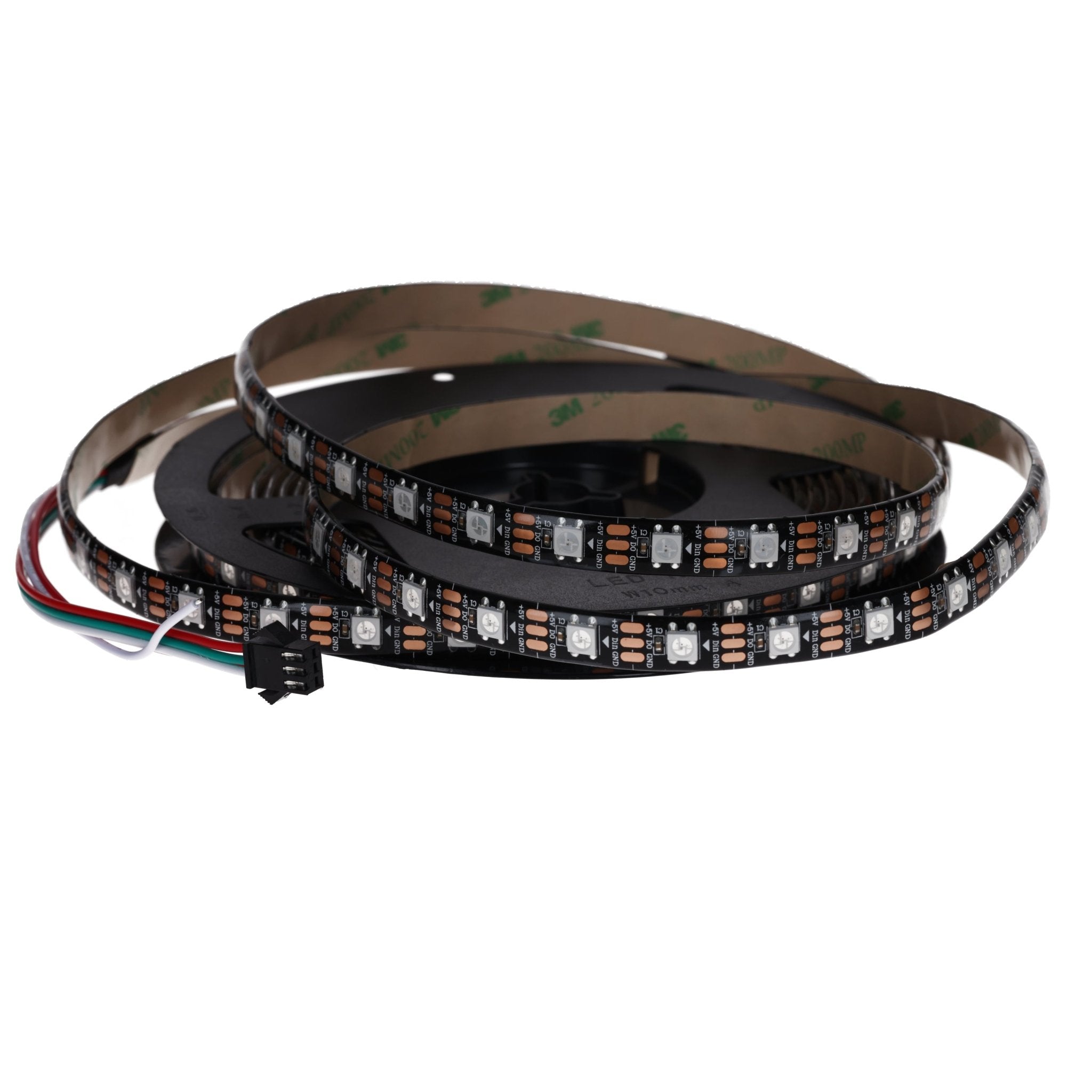 WS2812B 60 LEDs/m 60 Pixels/m LED Strip RGB adressierbarer LED Streifen mit 5050 SMD LEDs IP65 Schwarz Wasserdicht Staubdicht - AZ - Delivery