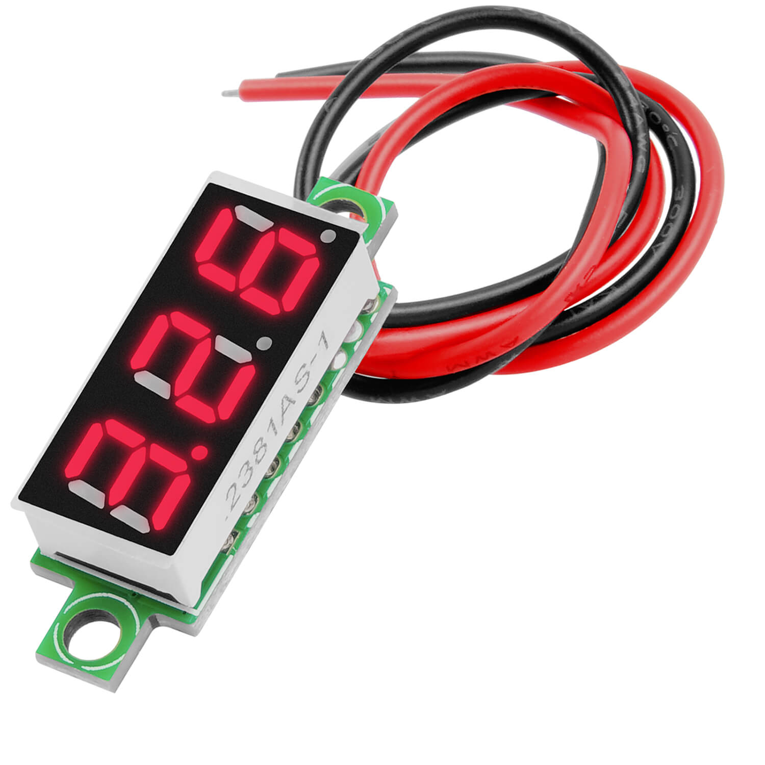 20pcs 0.28 pouces deux fils 2.5-30V affichage rouge numérique voltmètre cc  compteur de tension réglable