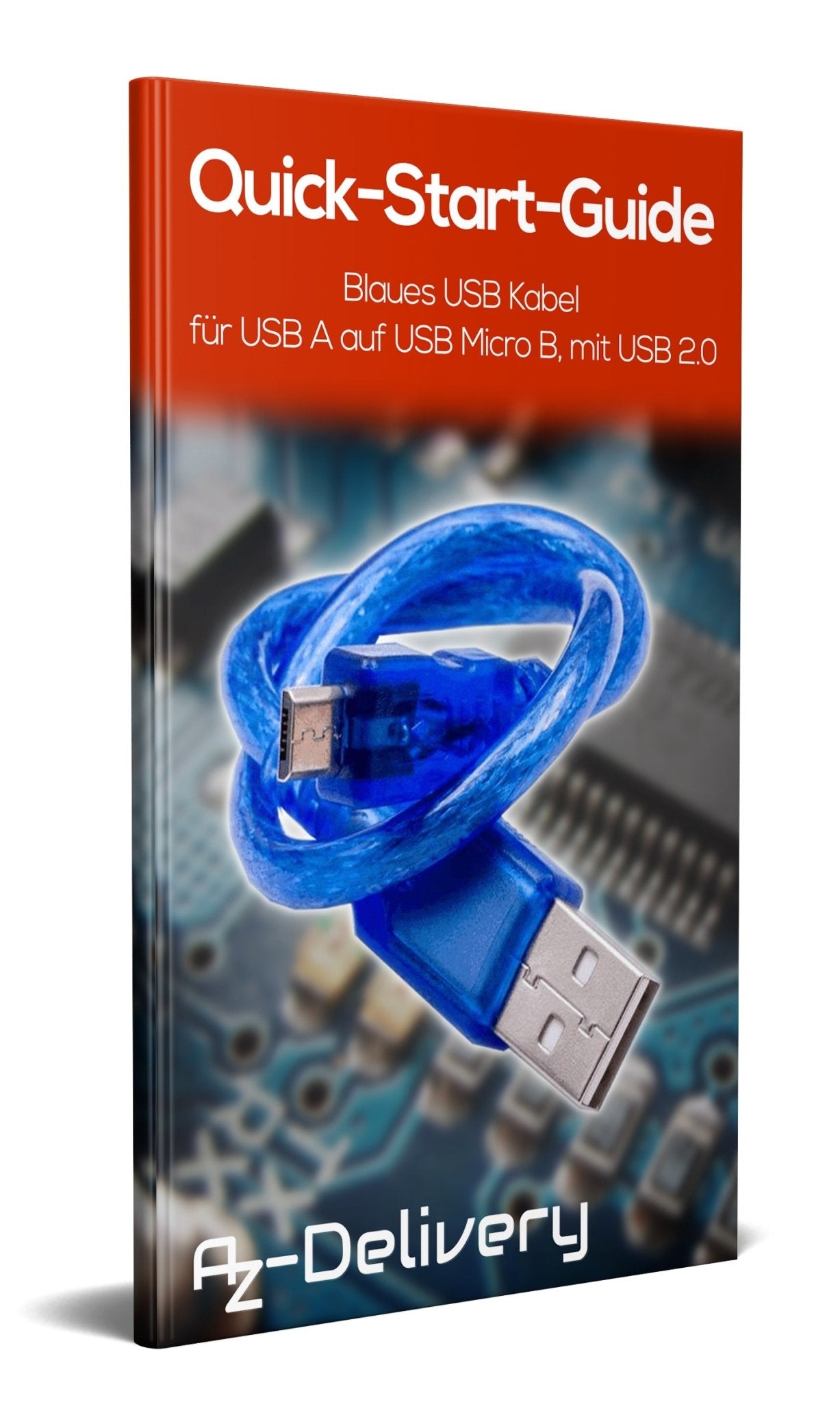 Blaues USB Kabel für USB A auf USB Micro B, mit USB 2.0 - AZ-Delivery